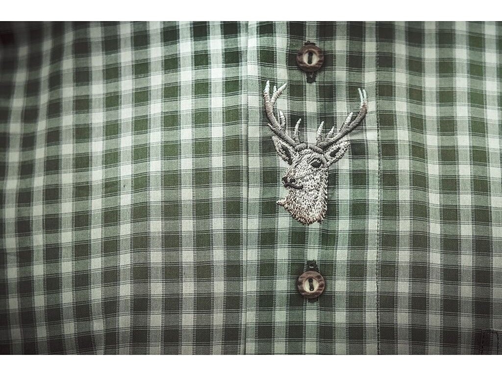 Pánská košile krátký rukáv,zelená kostkovaná